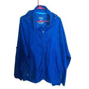 L.L. Bean Mens Blue Nylon Windbreaker Jacket XL Waterproof Lightweight Outdoor
